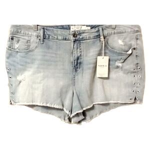 New Torrid Plus Size Distressed Jean Shorts